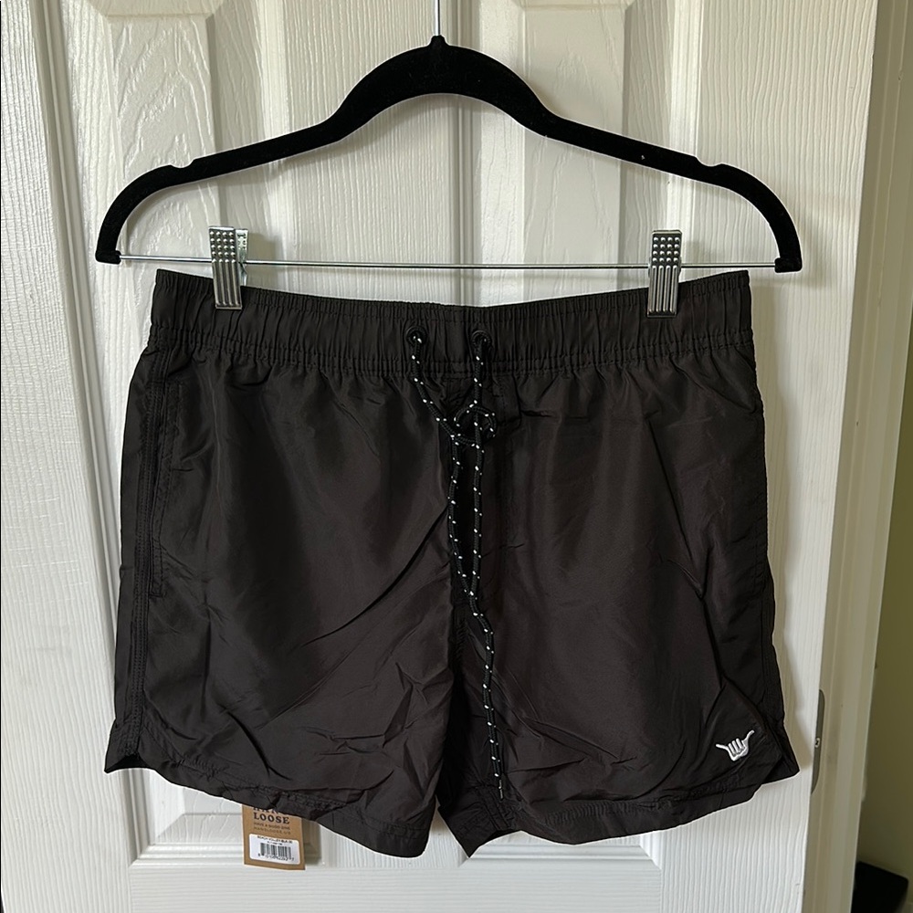 NWT Hang Loose Black Swim Shorts - Size 30
